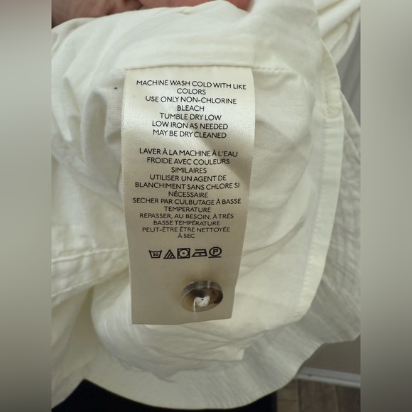 NWT Anthropologie Pilcro White Denim Button Up Sleeveless Dress Size 4 Ruched - Picture 9 of 14